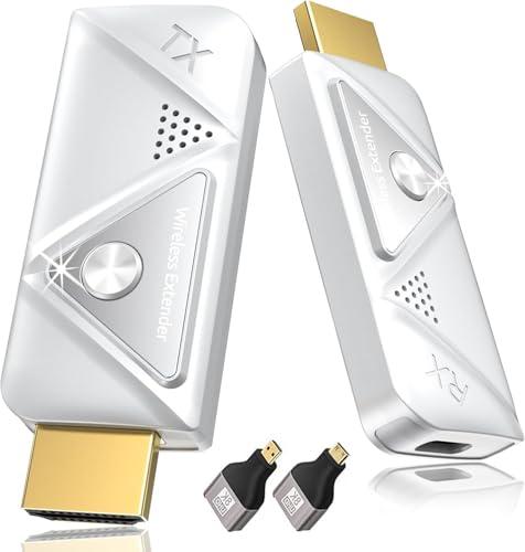 Wireless HDMI Transmitter and Receiver 328FT/100M, 2.4G+5G Plug & Play Wireless HDMI Extender Kit 4K Decode for Video and Audio to Monitor from Laptop