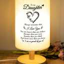 SOUHONEY Graduation Gifts for Daughter from Mom Dad Fabric Wooden Bedside Lamp for Bedroom Living Room Mothers Day Gifts for Daughter Adult, Birthday Gifts, Back to School Gifts (Daughter02)