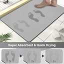 Diatomaceous Earth Bath mat Bathroom Rugs Super Absorbent Quick Dry Non Slip Bath Mat Thin Bathroom Floor Mats Fit Under Door-Shower Rug for in Front of Bathtub Shower, Grey,23.6"*59", 1'11" x 4'11"