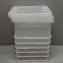 Citylife 6 Packs Small Storage Bins with Lids 3.2 QT Plastic Storage Containers for Organizing Stackable Clear Storage Boxes