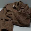 Waffle Weave Shower Curtain - Brown Cotton Fabric Texture Heavyweight Shower Curtain for Bathroom,Washable,72Wx72L