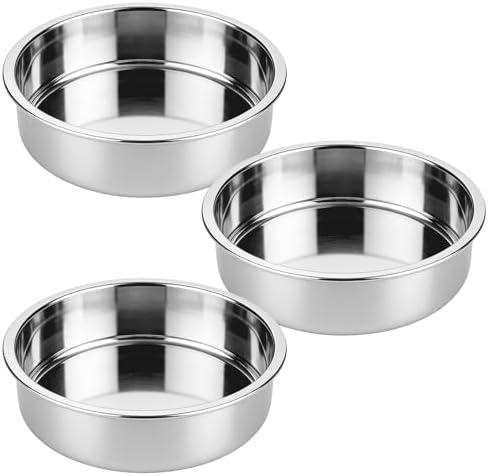 tifanso Set of 2 Stainless Steel Cake Pans - 8 Inch Round Layer Cake Baking Pan Molds, Stackable Even Heating Baking Set, Dishwasher Safe Bakeware Tins for Home Bakers, Birthday Party Wedding
