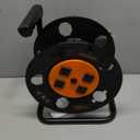 DEWENWILS Extension Cord Storage Reel, Heavy Duty Open Cord Reel with 4-Grounded Outlets, 12/3,14/3,16/3 Gauge Power Cord Reel, Hand Wind Retractable, 15A Circuit Breaker, Orange