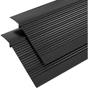Metal Floor Transition Strip, Aluminum Threshold for Doorways, for Gap from 0.4to 1.6, for Doorways Tile Wood Vinyl Laminates, Size 36in x 4in x 1.32 in (Black,2pack)