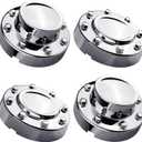 KARPAL Front and Rear Wheel Center Hubcap Compatible with 2011-2018 Ram 3500 1-TON Dually DRW, Alcoa Alloy, (2Pcs Front), (1Pcs, Rear)