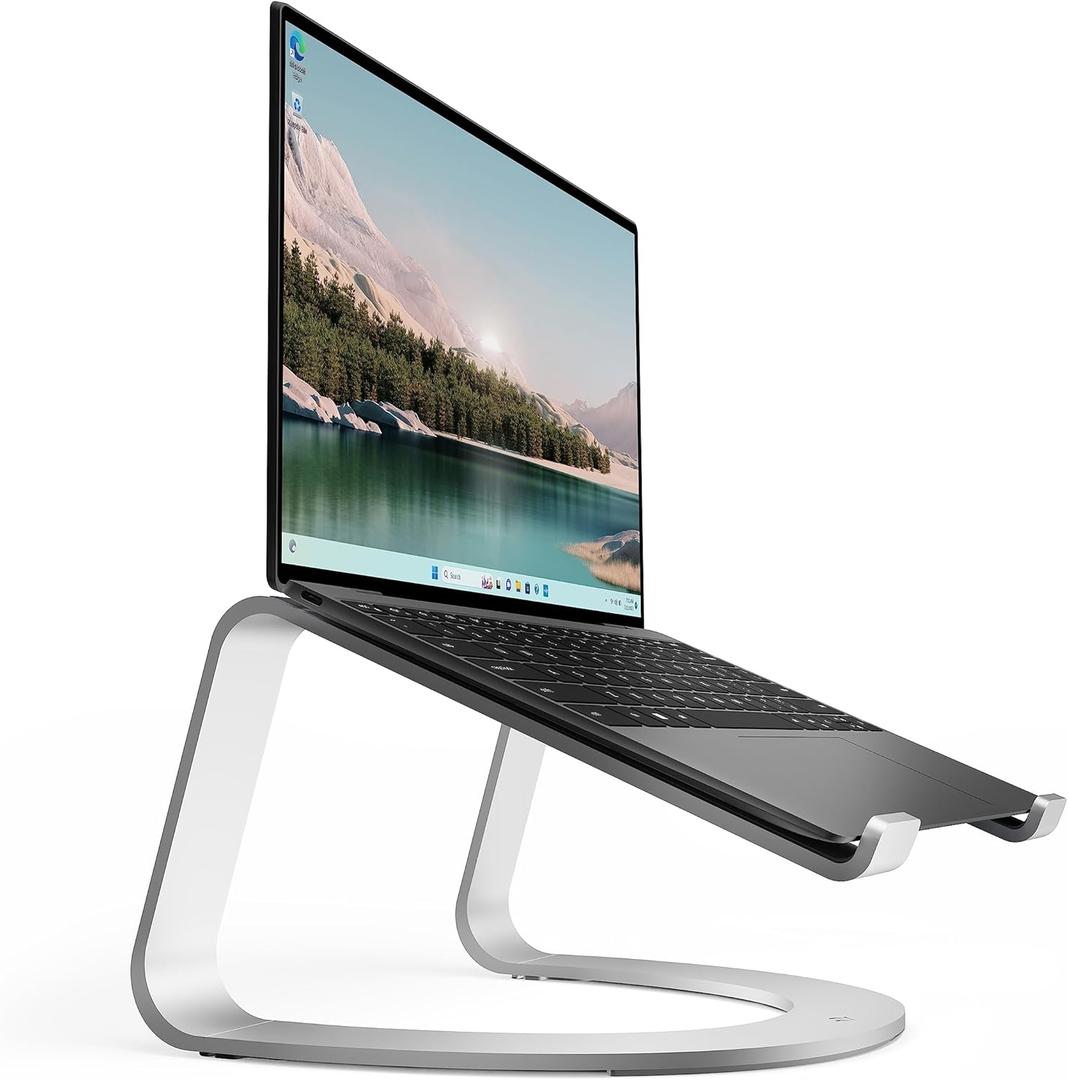 Curve SE Ergonomic Aluminum Laptop and MacBook Stand with Anti-Slip Silicone to Prevent Scratching | Compatible with 11" to 17 laptops Including: Dell, Acer, ASUS, HP, Microsoft Surface, Lenovo, Samsung, Apple MacBooks and more