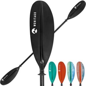 WONITAGO Kayak Paddle Adjustable, Lightweight Carbon Fiber Kayaking Oar | Reinforced PP Blade, for Kayaking and Boating, 220-240 cm/86-94 in, Black 