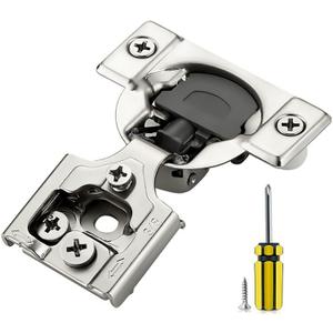 Ravinte 2 Pack 1 Pairs 3/8 inch Overlay Cabinet Hinges Kitchen Soft Close Cabinet Hinges Hidden Door Hinge for Kitchen Cabinet Hinges Stainless Steel Adjustable Hinges Satin Nickel Cabinet Hardware