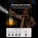 Multifunctional Camping Lantern 4-in-1 - LED Rechargeable Lantern, Outdoor Bluetooth Speaker, 8000mAh Power Bank, 3 Light Modes - Black - IPX5 Waterproof