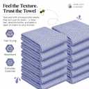 2 x Indigo Blue Honeycomb Kitchen Towels 5 Pack, 16x26 Inch, 100% Cotton, Quick Dry, Soft & Absorbent Dish Towels for Cleaning, Wiping, Kitchen Chores & Restaurant or Catering Use