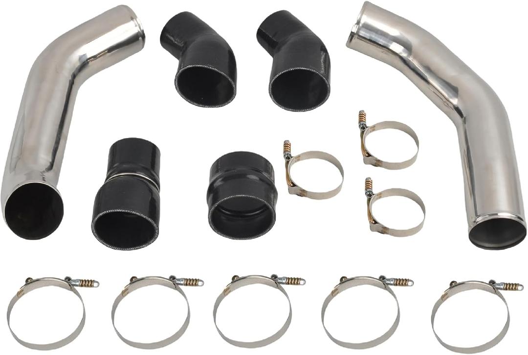 3.5 Stainless Steel intercooler pipe boot kit Compatible with 13-18 Dodge Ram 6.7 6.7L Cummins Diesel - Silver