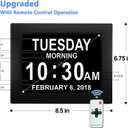 New 2026 Digital Calendar Alarm Day Clock - with 8" Large Screen Display, am pm, Multiple Alarms, for Impaired Vision People, The Aged Seniors, The Dementia, for Desk, Wall Mounted, Black