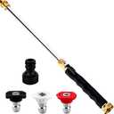 Jet Nozzle Power Washer Wand for Garden Hose 2026 High Pressure Washer with 3 Interchangeable Nozzles, Ideal for Car Washing, Patio Lawn Garden Outdoor Cleaning (Black)