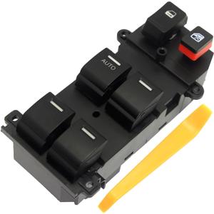 35750-SWA-K01 Master Window Switch Power Control Button Front Left Driver Side Fit for Honda CR-V 2007-2011 Replacement 1 Auto Button White Light 22 Pins 35750-SWA-F01 35750-TK6-A01