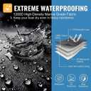 1200D Waterproof Boat Cover,Bass Boat Cover 20-22 ft,Black | Heavy Duty Bass Boat Cover with Motor Cover, Trailerable Marine Canvas for V-Hull, Tri-Hull, Fish & Ski, Runabout Boats