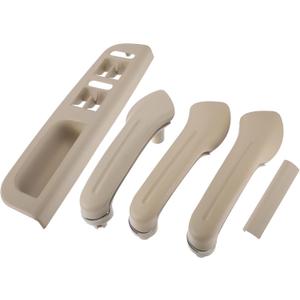 X AUTOHAUX 1 Set Interior Left Right Window Switch Panel Bezel Door Handle Trim Set for VW Jetta MK4 1999-2004 1J0867171A 1J4867179A 1J0867172A Beige