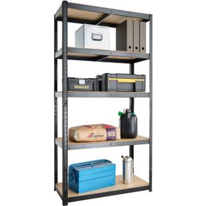 59 x 30 x 12 inches, Black 5 Tier (200LB Per Shelf), 2000LB Capacity Garage Shed Storage Shelving Units