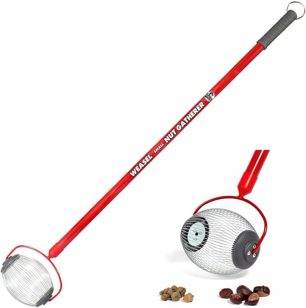 Garden Weasel Nut Gatherer - Small Cage | Pick Up Small Acorns, Buckeyes, Beech Nuts | Nut Collector and Picker Upper Roller | 95334