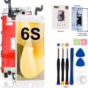 EFAITHFIX for iPhone 6S LCD Screen Replacement Black 4.7 Inch Frame Assembly Display 3D Touch Screen Digitizer with Repair Tools Kit Tempered Glass Screen Protector for A1633, A1688, A1700 (White)