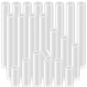 Pasimy 200 Pcs White Nylon Spacers 1/2 '' Thick, 1/2 '' Od 0.194 '' ID Round Rubber Plastic Washers Electrical Outlet Screw Spacers for Robotics Electrical Screws, Switch and Receptacle