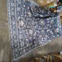 Wonnitar Vintage Floral Rugs for Living Room, Washable 8x10 Area Rugs, Low Pile Non Shedding Stain Resistant Rugs for Bedroom Dining Room Home Office Department,(Blue,8x10)