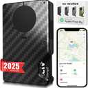 Air Wallet, Minimalist Air Wallet for Men with Built-in Chip, Ridge Wallets for Men, RFID Blocking Credit Card Holder, Slim Wallet For Men, Works with Find My IOS ONLY, Gift for Husband Boyfriend (Carbon black)