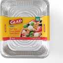 Glad Disposable Half Size Aluminum Steam Pans, Deep Heavy Duty Foil Pans for Steaming, Baking, Roasting, Meal Prep, Catering & Freezer Storage, 12.5 x 10.25 x 2.5 Inch, 2 Count