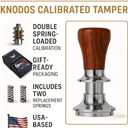 54mm Espresso Tamper for Breville Machine Rosewood KNODOS Auto Leveling, Double Spring Loaded Wooden 30LB Calibrated Coffee Tamper