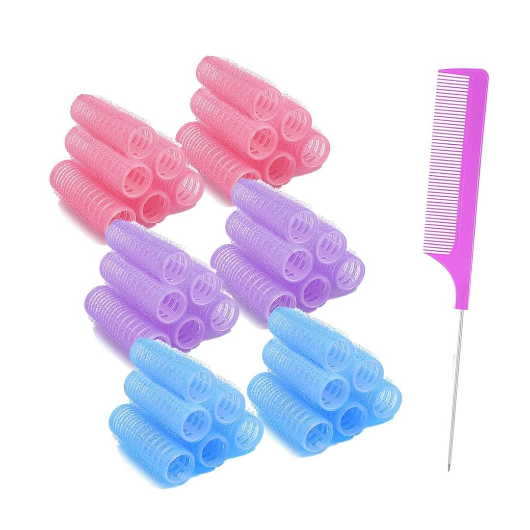 ZMD 36PCS Self Grip Small Hair Curlers Set, Heatless Rollers Hair Curlers Salon Hairdressing Curlers DIY Curly Hair Accessories for Medium Short Thin Fine Hair (0.6Inch)