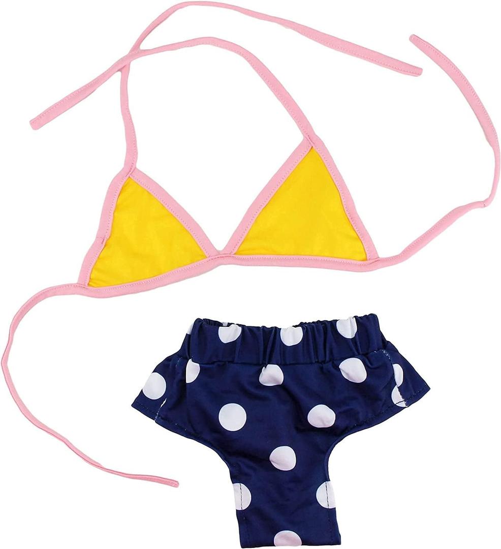 Midlee Yellow Polka Dot Dog Bikini (XX-Large)