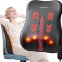 KingPavonini Back Massager for Pain Relief Deep Tissue, Ultrathin Lumbar Massager with Heat, Track-Guided & Full-Back Massage, Lower Back Massager for Lumbar, Neck, Shoulder, Gift for Women Men