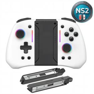 MNDZNEF Wireless Split Controller for Switch, Includes Charging Adapters for Switch 2 Compatibility with Hall Effect Anti Drift Joysticks, RGB Lighting, Programmable Back Buttons, Gyro Motion, Turbo Mode, Dual Vibration
