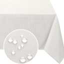 FantasDecor Square Tablecloth Linen Table Clothes for Square Tables Wrinkle Resistant and Waterproof Washable Fabric Cover for Dining Room and Outdoor Use, Ivory, 54 x 54 Inch