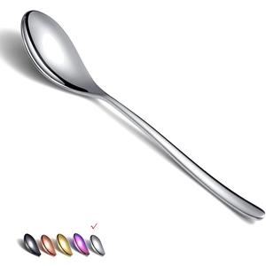 Dinner Spoons 6 Piece, 8.1'' Stainless Steel Tablespoons, Soup Spoons, Dessert Spoons, Spoons Silverware for Home, Kitchen or Restauran,Dishwasher Safe (Silver)