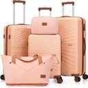 Luggage Sets 5 Piece, Suitcases with Wheels, ABS Hard Case Luggage with TSA Lock Spinner Wheels, Carry On Luggage Set (20/24/28 inch)
