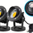 SUNVIE 20W Spot Lights Outdoor with Photocell Sensor, Dusk to Dawn LED Landscape Spotlights, Waterproof 120V 2000LM 3000K Landscape Lighting for Yard Flag Tree Garden 6 FT US 3-Plug in Cord, 2 Pack (Warm White)