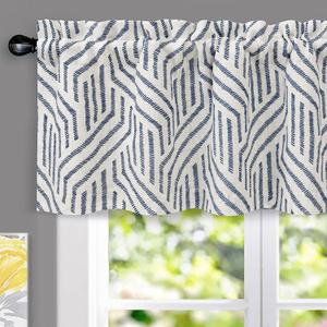 DriftAway Farmhouse Linen Lined Valance Double Layer Thermal Insulated Room Darkening Blackout Window Valances 3 Inch Rod Pocket Striped Kitchen Valance Single 52 Inch by 18 Inch Briony Navy
