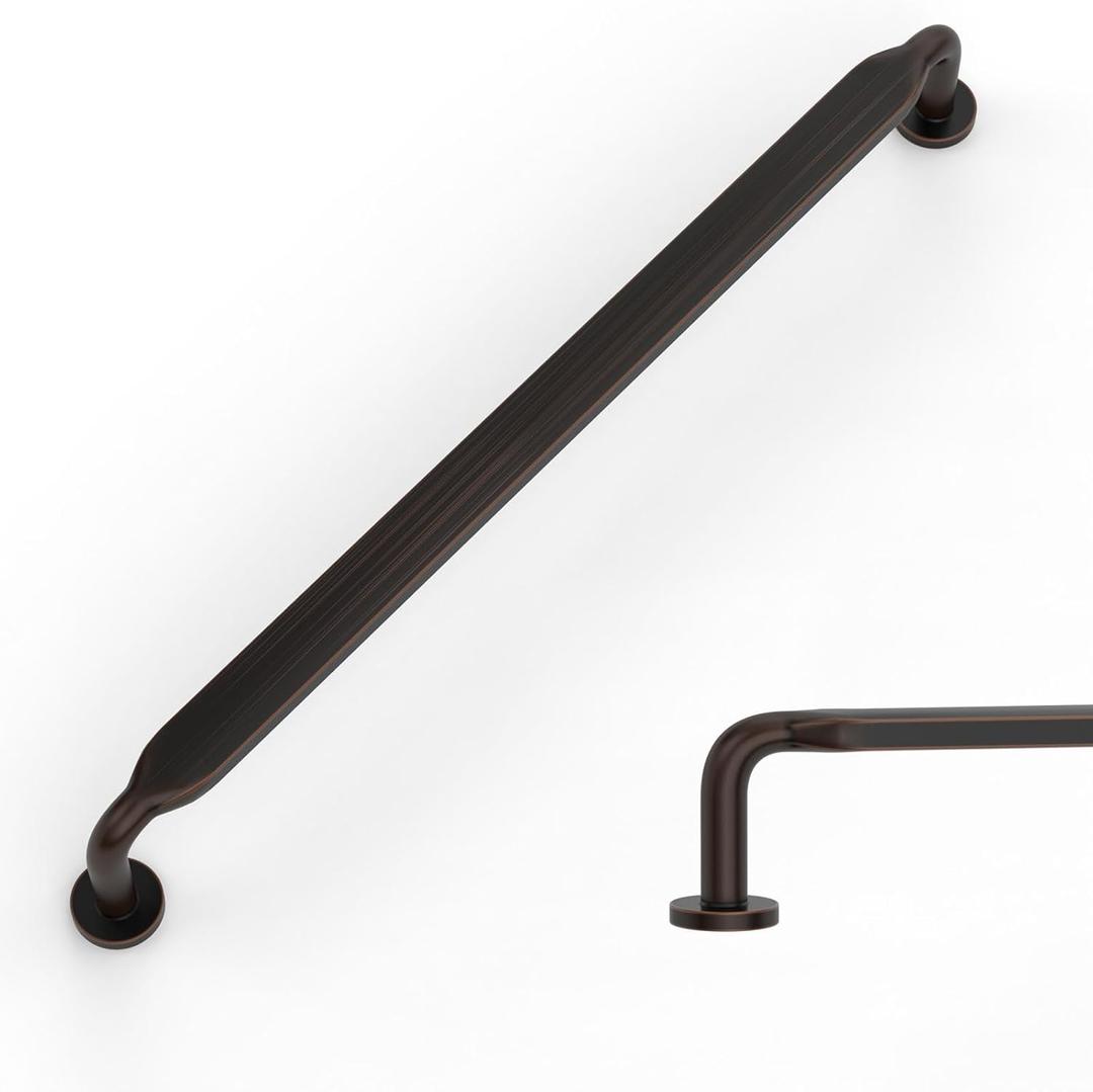 Amerdeco 10 Pack Oil Rubbed Bronze Cabinet Pulls 6.3 Inch(160mm) Hole Centers Kitchen Cabinet Handles Solid Zinc Alloy Cabinet Hardware Drawer Pulls ZH0051