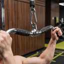 Lat Bar Cable Machine Attachment, Curl Pulldown Bar with Full Rotation and Rubber Handle for Gym, Strength Workout, Body Training, Muscle Building, 30 Inch