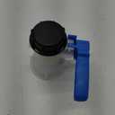 IBC Container Butterfly Valve 60mm Union S60x6 Coarse Thread Drain Valve for Water Storage Tank Blue Handle Black Cap