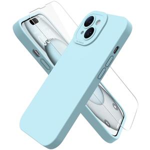 Magnetic for iPhone 15 Case with Screen Protector - Wireless Charging Compatible - Upgraded Camera Protection - Silicone Shockproof Protective Phone Case for iPhone 15 6.1" - Ice Blue