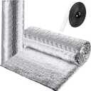 Frienda Rv Window Reflective Insulation Roll 47.2inch*15ft Double Aluminum Foil Heat Bubble Thermal Window Shade Door Cover Blackout for Garage Roof Travel Camper Skylight Shield