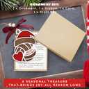 3 x Volleyball Ornament - Volleyball Ornaments for Christmas Tree - Sports Ornaments for Boys, Girls, Coaches, Players, Kids, Men - Gifts for Sports Lovers - Wood Christmas Ornament 2025 & Card