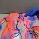 IDOPIP Muslim Burkini Swimsuit for Women's One Piece Swimsuit with Beach Skirt+Cover up Sarong+Pants 4PCS Bathing Suit (Medium, Pink + Purple)