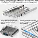 2-Tier Kitchen Cabinet Pull Out Shelf and Drawer Organizer Slide Out Pantry Storaqe Basket in Multiple Sizes (11" W x 18" D)