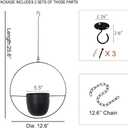 2 Pcs Hanging Planters for Indoor and Outdoor Plants with Hooks and Chains, Metal Modern Wall Ceiling Planter Hangers Minimalist Flower Pot Holder Basket for Home Decor(Black)