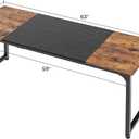 Huuger Computer Desk, 63 Inch Office Desk, Gaming Desk with Storage, Writing Desk Work Desk for Home Office, Study, Modern Simple Desk, Large Legroom, Metal Frame, Rustic Brown and Black