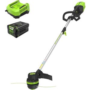Greenworks 80V 16" Brushless Cordless String Trimmer with 2.0Ah Battery & Rapid Charger .080" Dual Line, Variable Speed, Lightweight Design, 16" Brushless - Gen 1