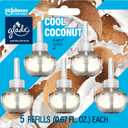 Glade PlugIns Scented Oil Air Freshener, Cool Coconut Limited Edition, 3.35 oz Total, 5 Refills