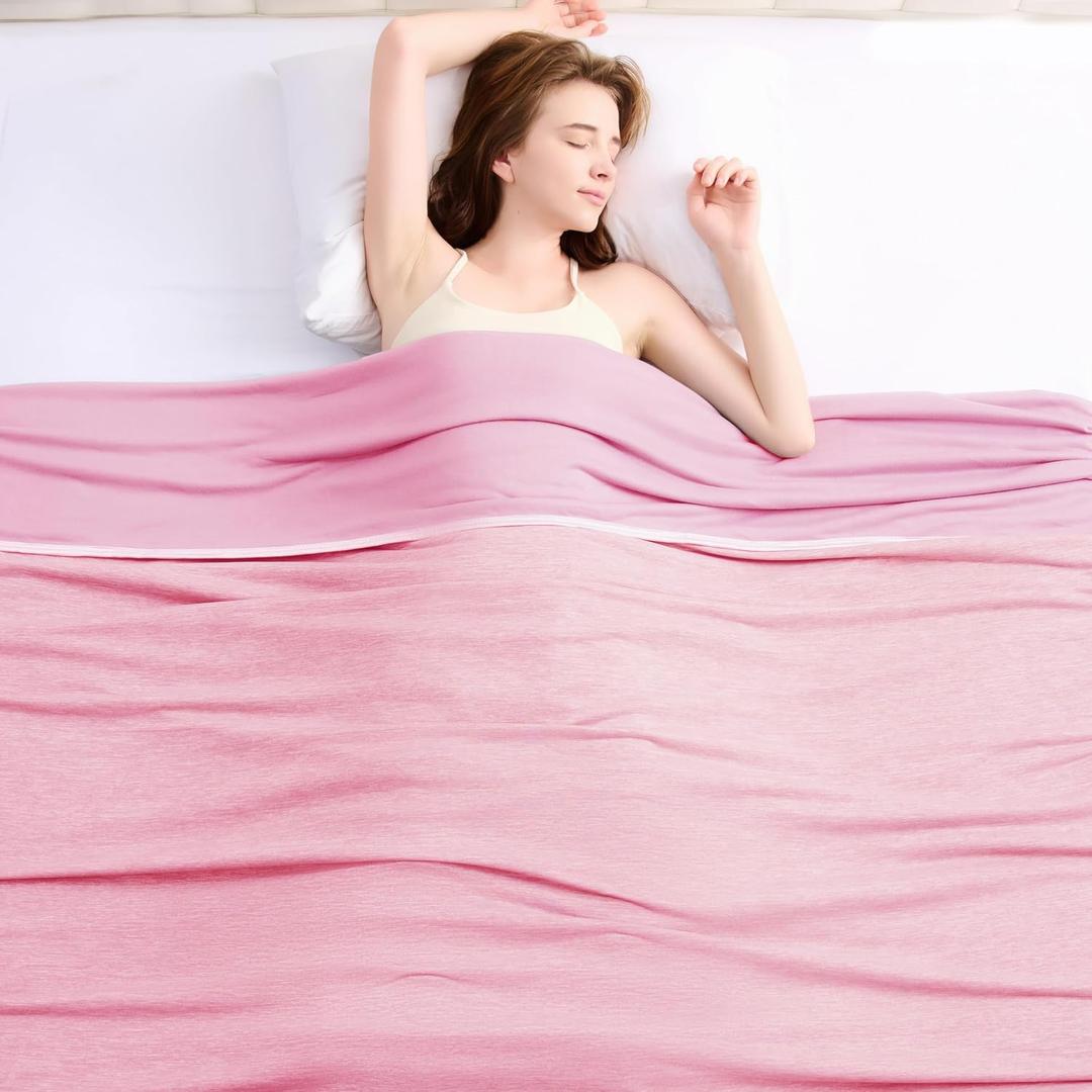 Cooling Blanket(90"x108"King Size) for Night Sweats Absorbs Heat to Keep Adults Cool on Warm Nights, Q-Max 0.5 Cooling Blankets for Hot Sleepers, Ultra-Cool Lightweight Blanket for Bed | Absorbs Heat Cold Summer Blanket for Night Sweats & Menopause Q-Max>0.5 Lightweight Breathable Soft Double-Side Cooling